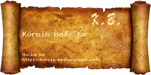 Kornis Beáta névjegykártya